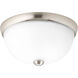 Random 1 Light 11 inch Brushed Nickel Close-to-Ceiling Ceiling Light in Etched