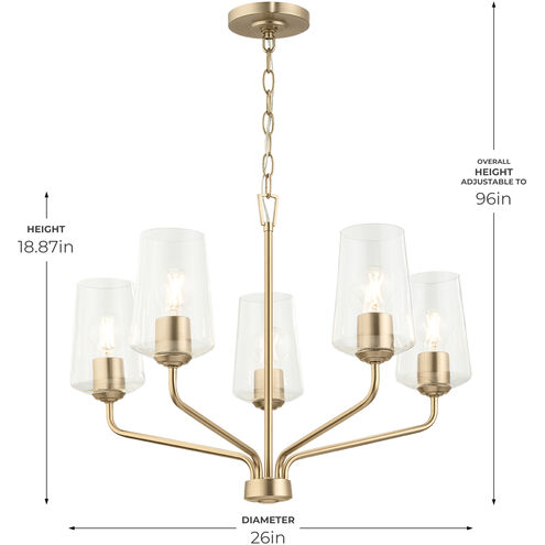 Celino 5 Light 26 inch Champagne Bronze Chandelier Ceiling Light