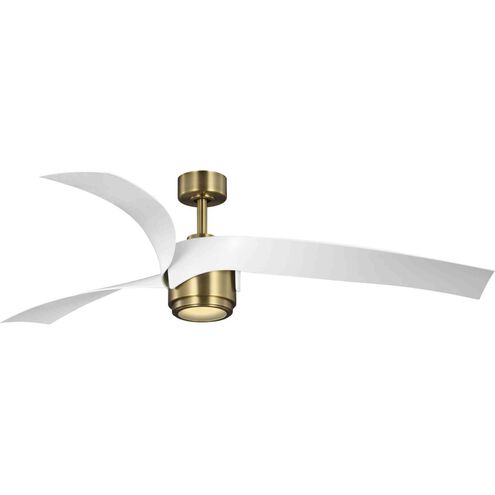 Insigna 60 inch Vintage Brass with Matte White Blades Ceiling Fan