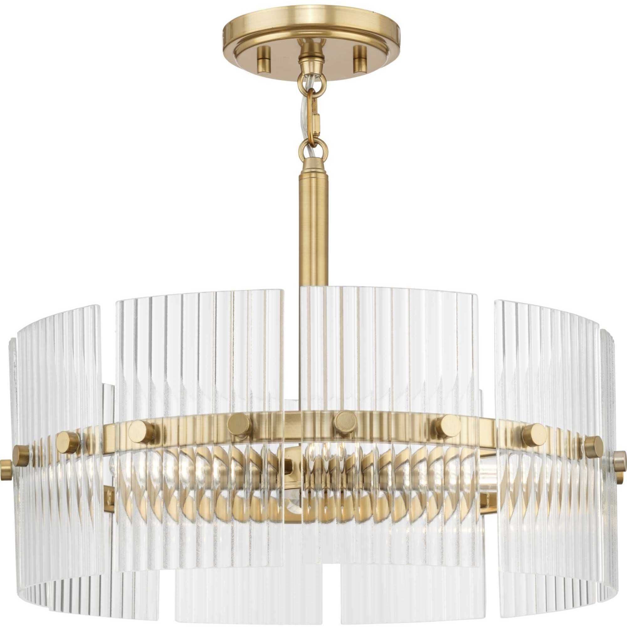 Seville 4 Light 17.87 inch Soft Gold Convertible Pendant Ceiling Light, Design Series