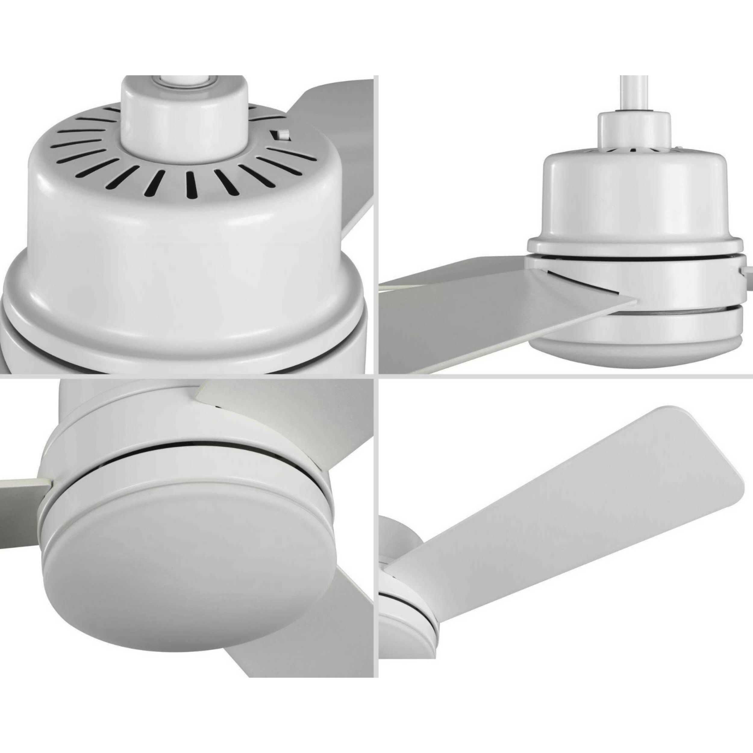 Trevina II 44 inch Satin White with Matte White Blades Ceiling Fan, Progress LED
