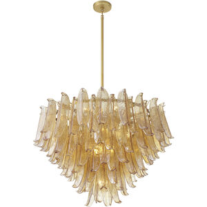 Regent 17 Light 36.75 inch Legacy Brass Chandelier Ceiling Light in Amber Crackled Glass