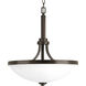 Topsail 3 Light 18.75 inch Antique Bronze Inverted Pendant Ceiling Light
