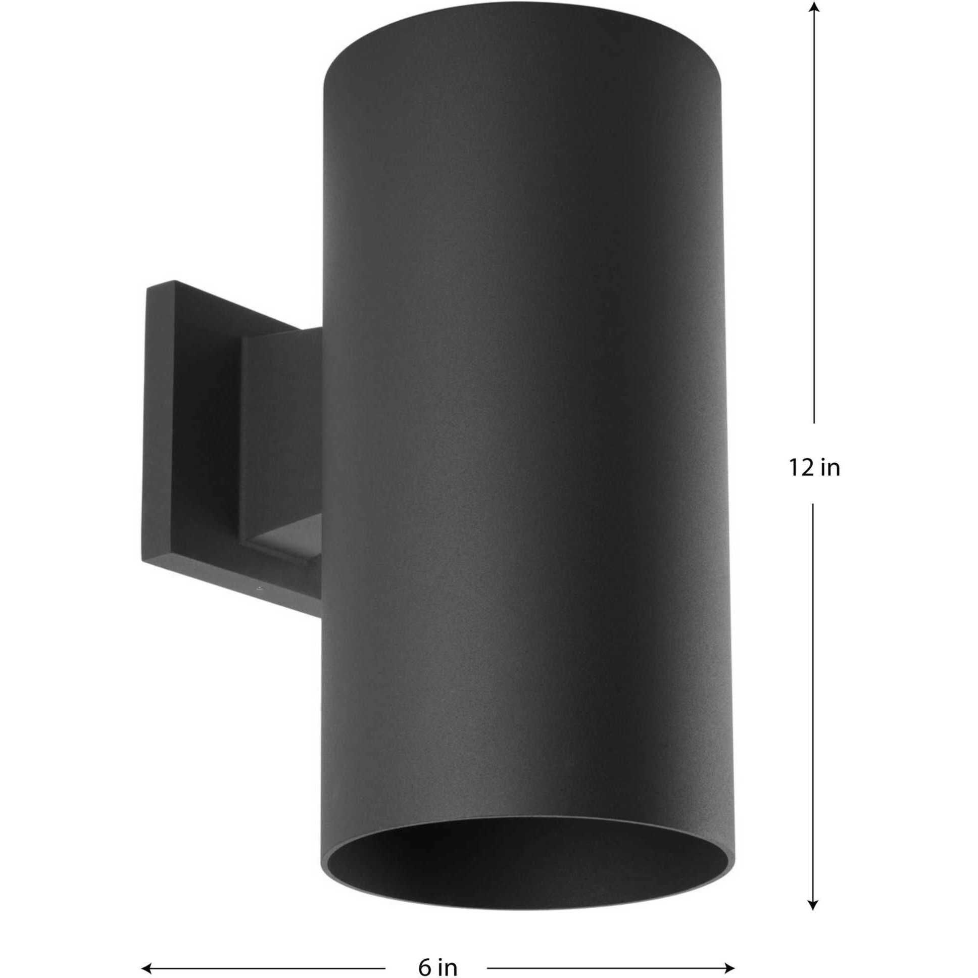 Cylinder Outdoor Wall Cylinder in Black, Standard Lamping