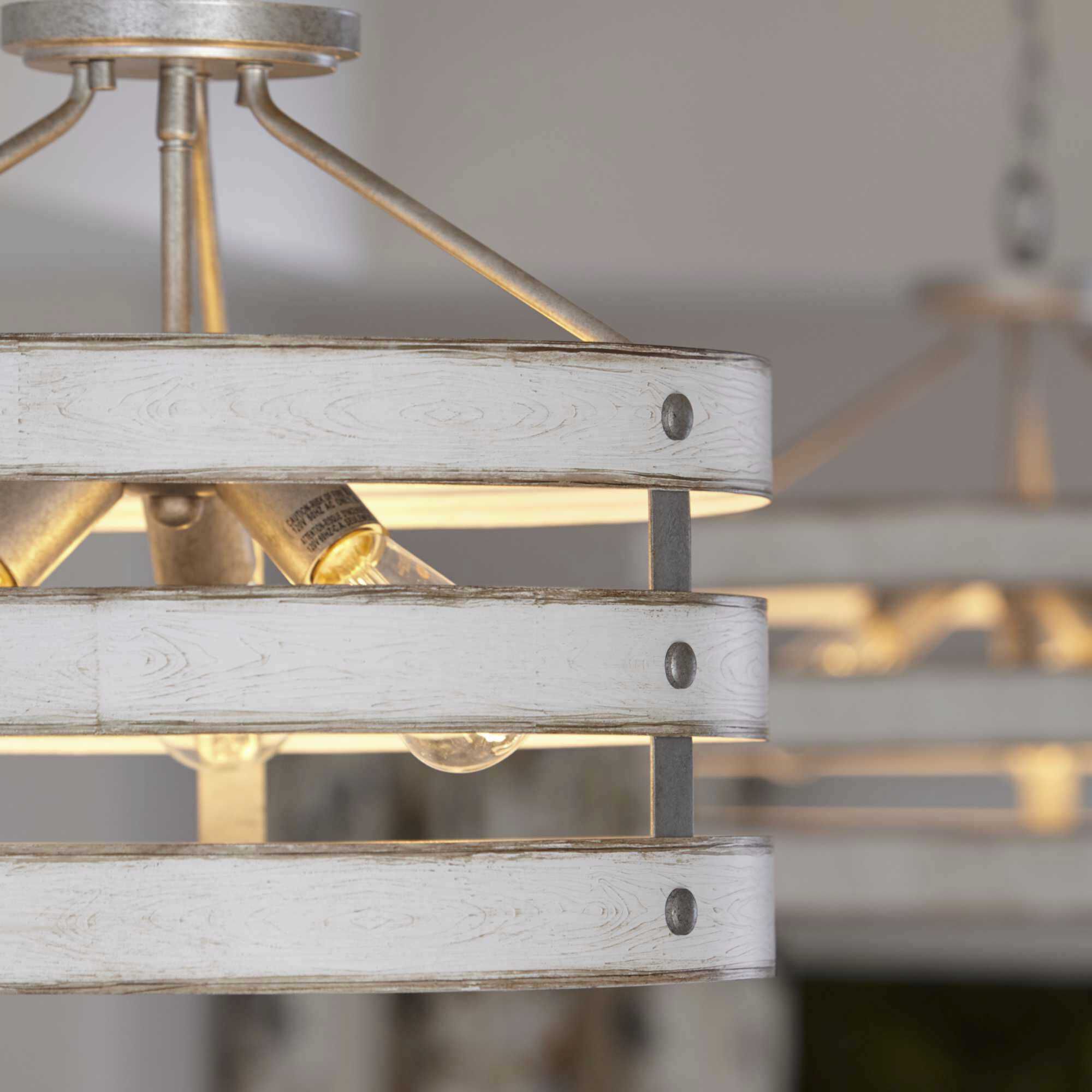 Gulliver 3 Light 17 inch Galvanized Semi-Flush Mount Convertible Ceiling Light