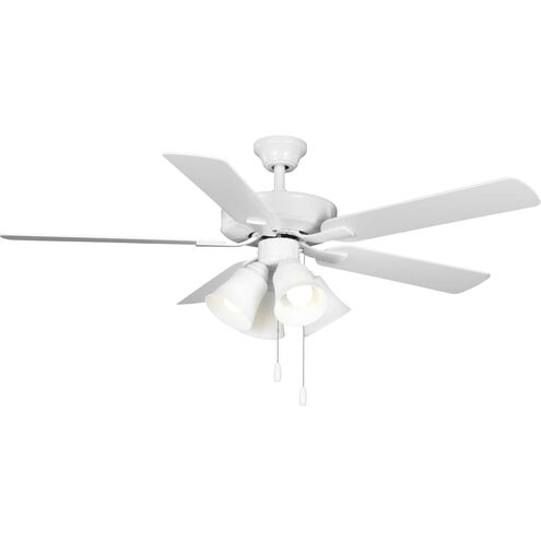 AirPro Builder 52 inch White with White/Antique Wood Blades Ceiling Fan