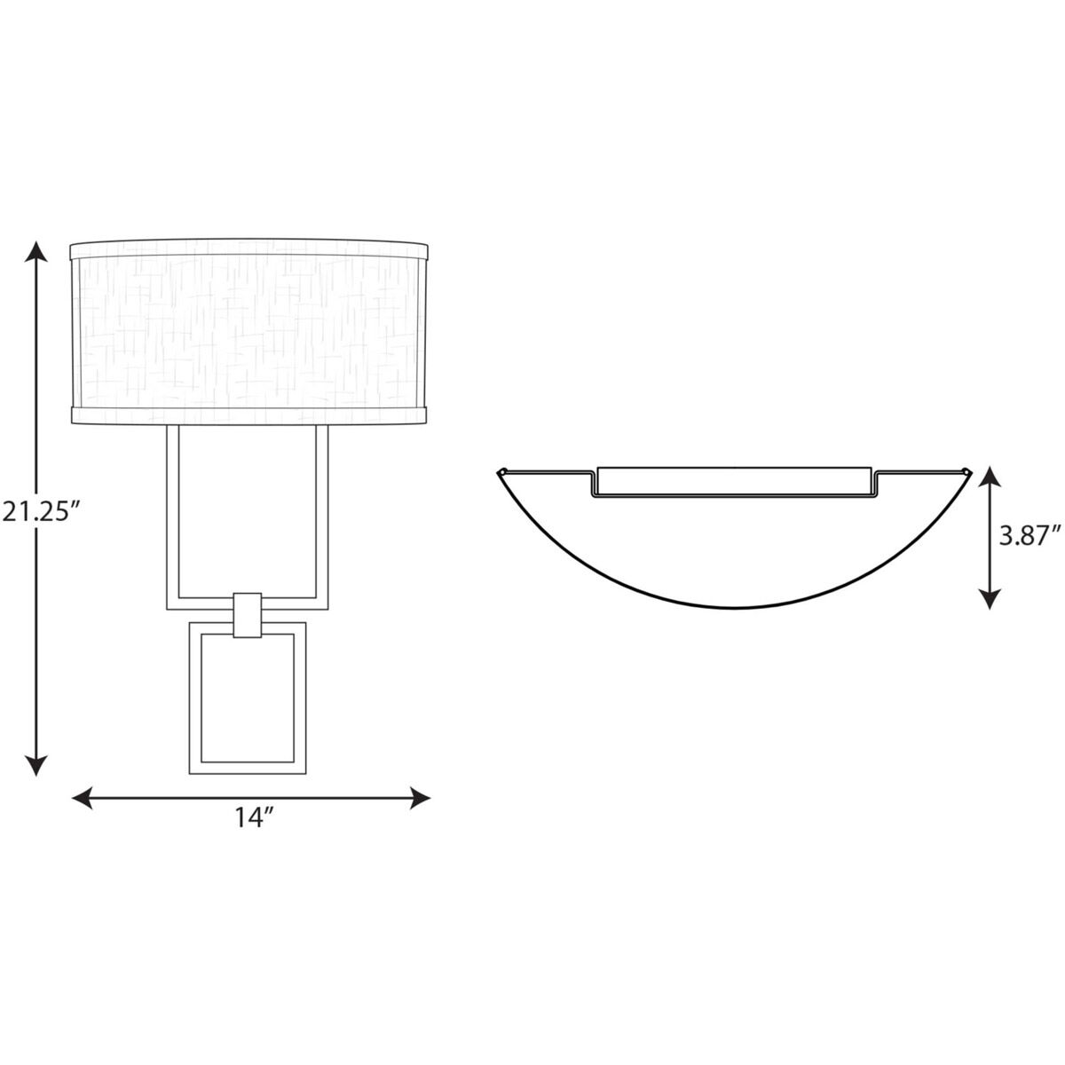 LED Shaded Sconce LED 14 inch Brushed Nickel ADA Wall Sconce Wall Light, Progress LED