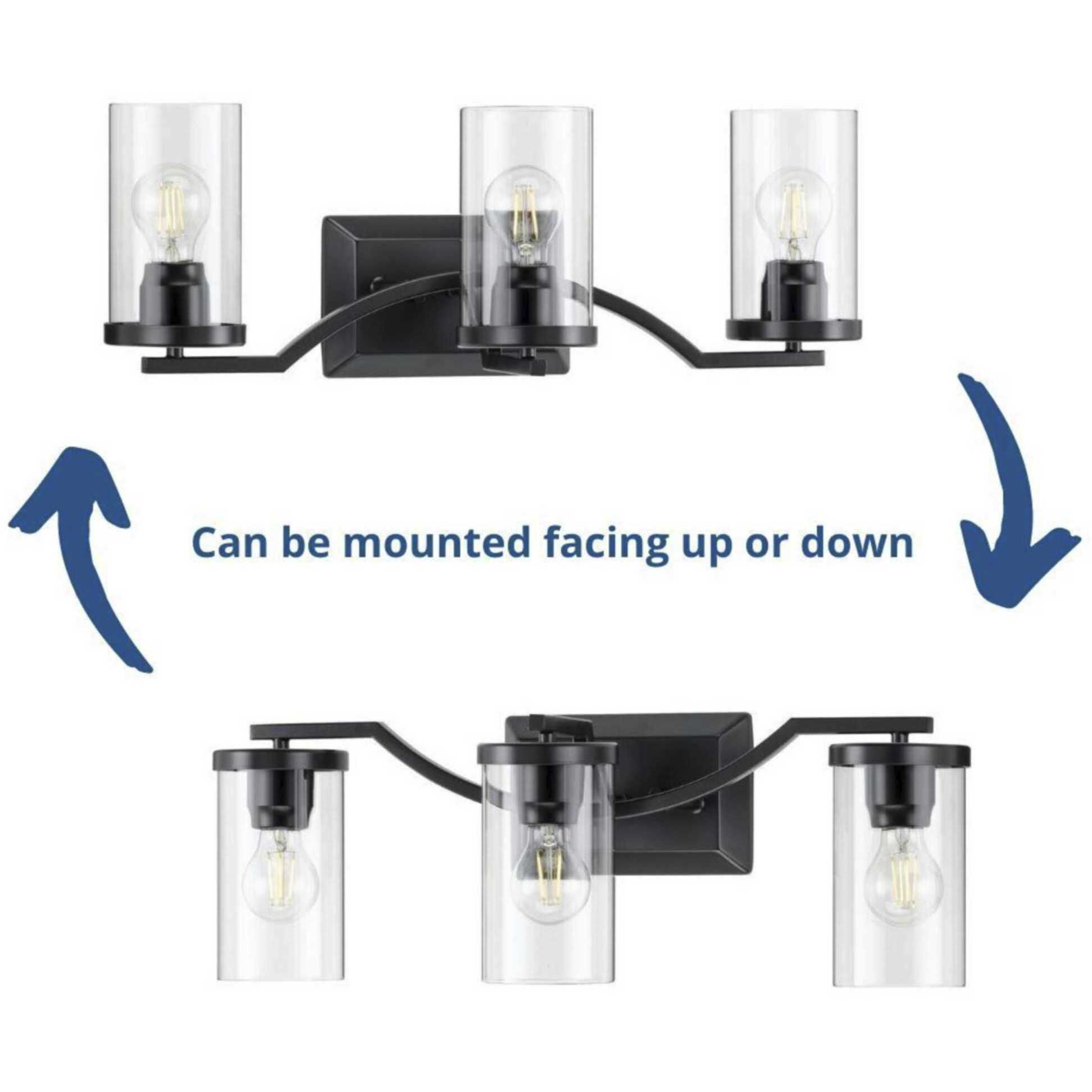 Lassiter 3 Light 24 inch Matte Black Bath Vanity Wall Light 