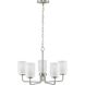 Merry 5 Light 22 inch Brushed Nickel Chandelier Ceiling Light