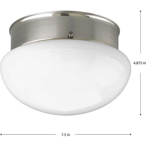 Fitter 1 Light 7.5 inch Brushed Nickel Flush Mount Ceiling Light in Standard Lamping