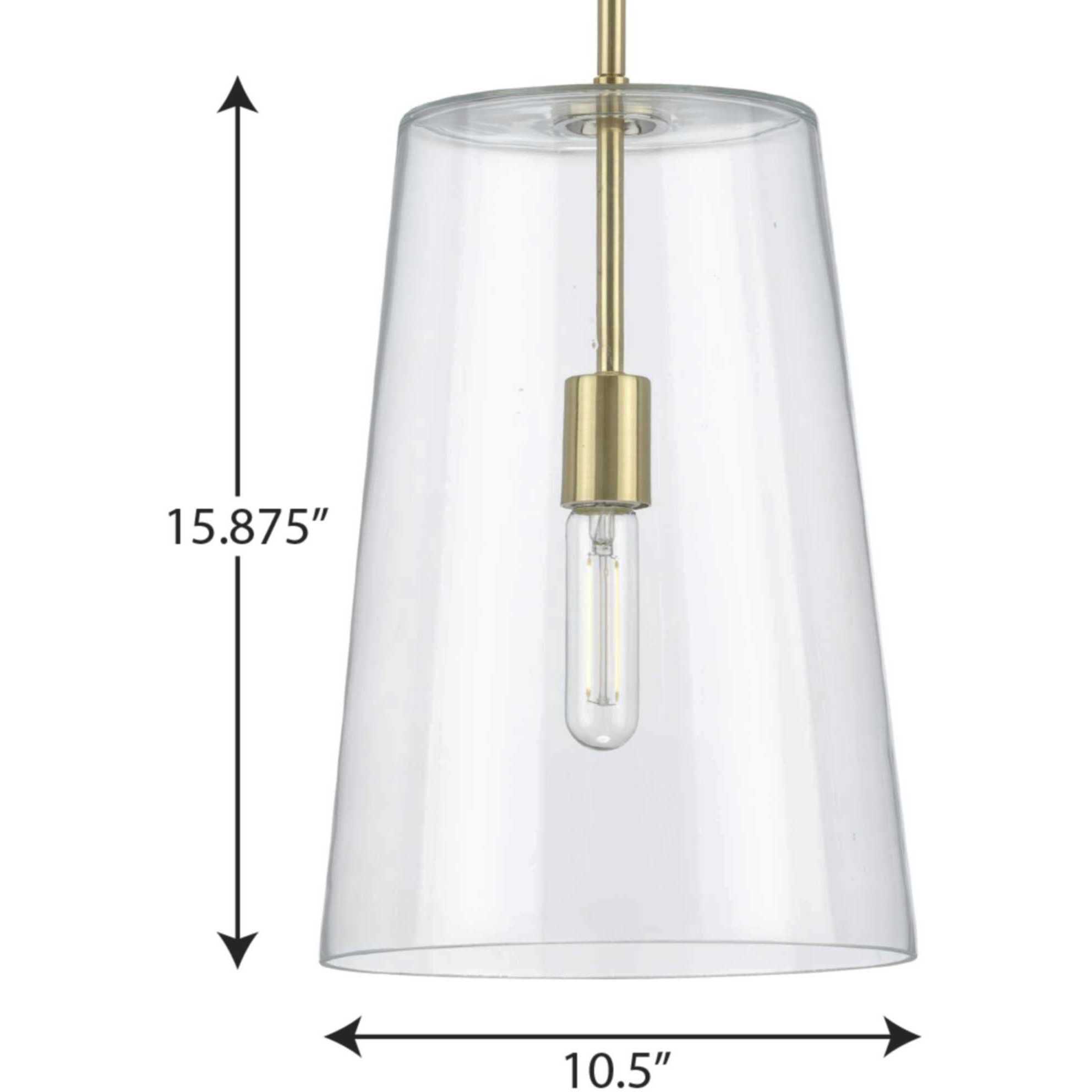Clarion 1 Light 11 inch Satin Brass Pendant Ceiling Light, Medium