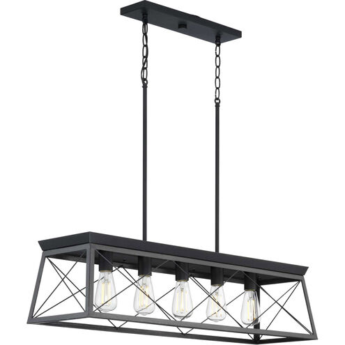 Briarwood 5 Light 38 inch Textured Black Linear Chandelier Ceiling Light