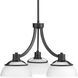 Domain 3 Light 22.38 inch Matte Black Chandelier Ceiling Light