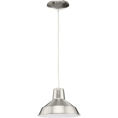 Metal Shade 1 Light 10 inch Brushed Nickel Mini-Pendant Ceiling Light in Standard