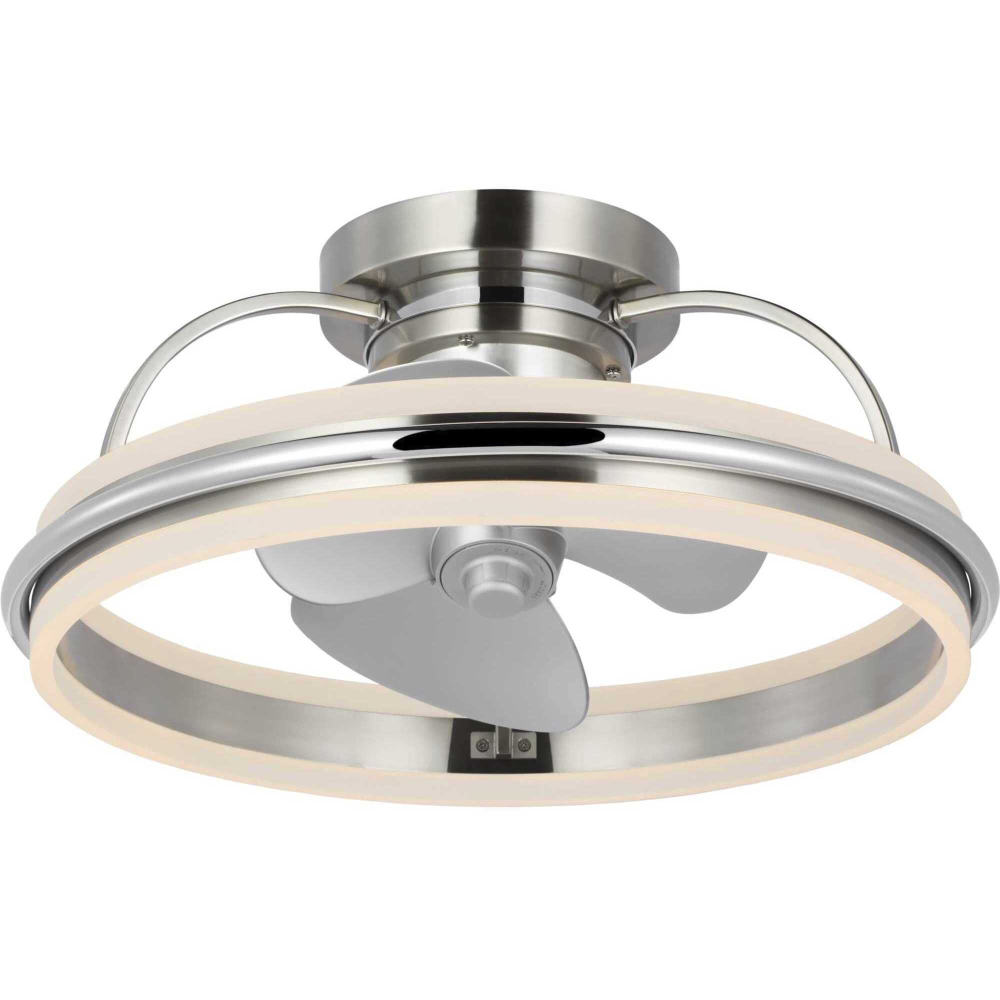 Burnett 20.94 inch Brushed Nickel with Silver Blades Outdoor Ceiling Fan