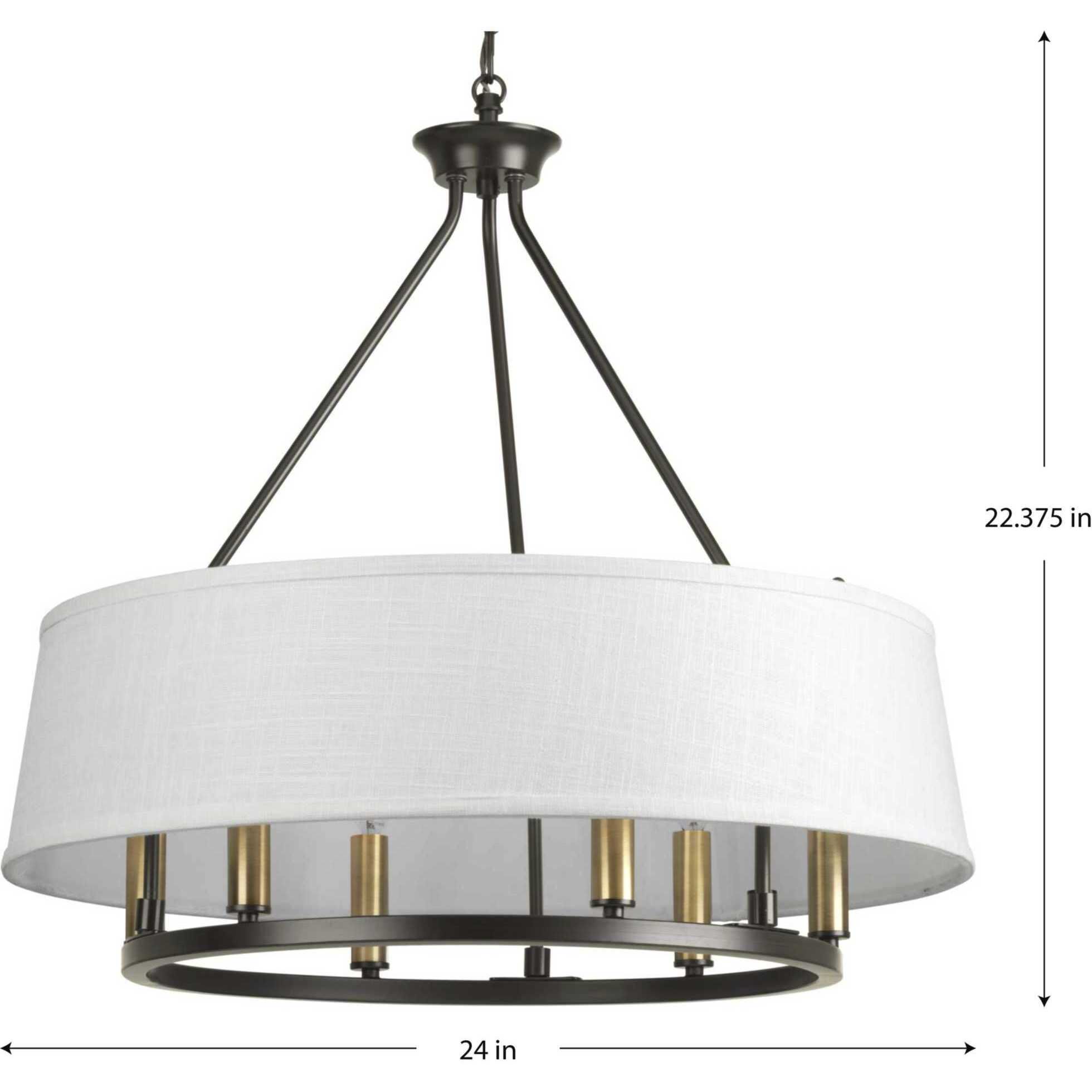 Cherish 6 Light 24 inch Antique Bronze Chandelier Ceiling Light