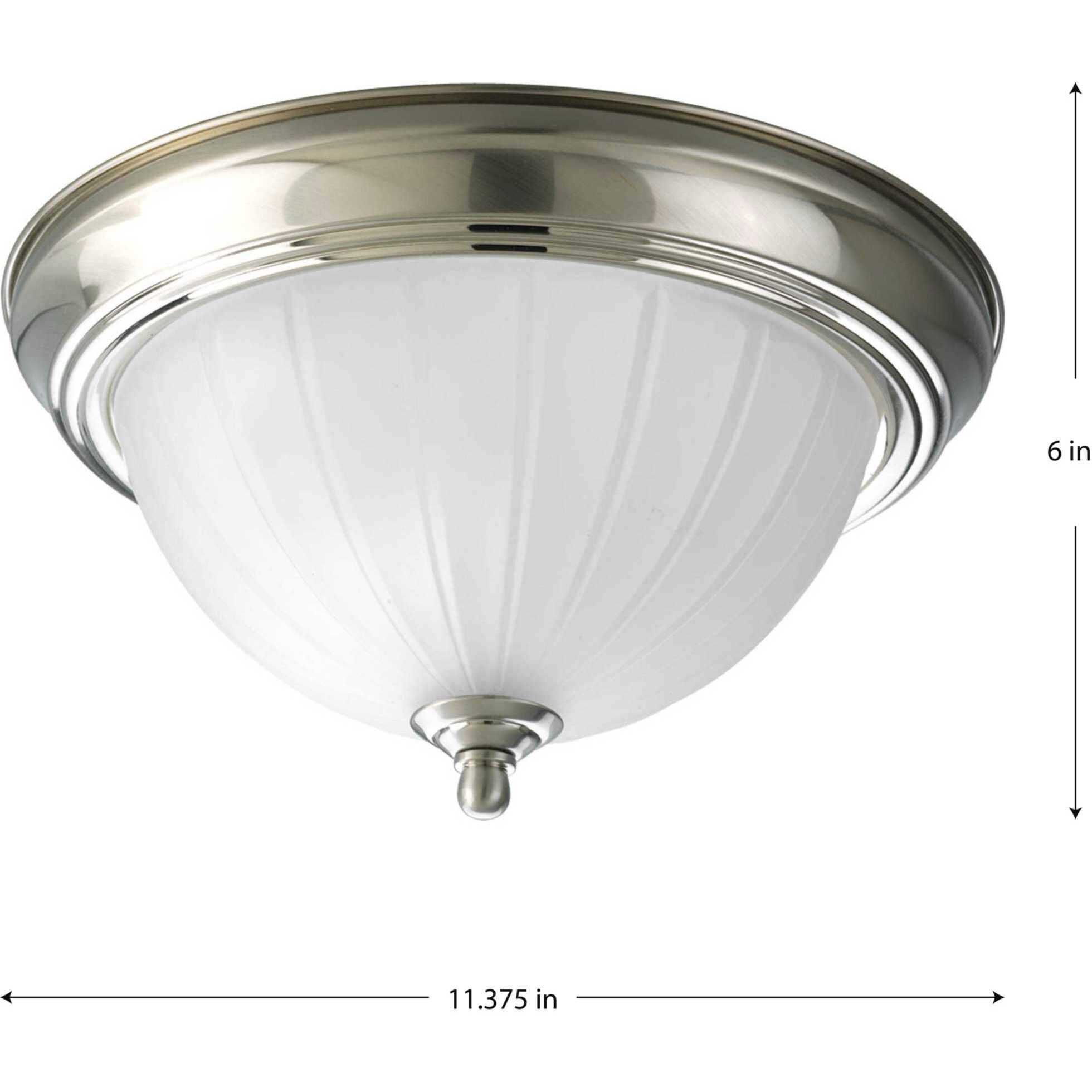Melon 1 Light 11.38 inch Brushed Nickel Flush Mount Ceiling Light