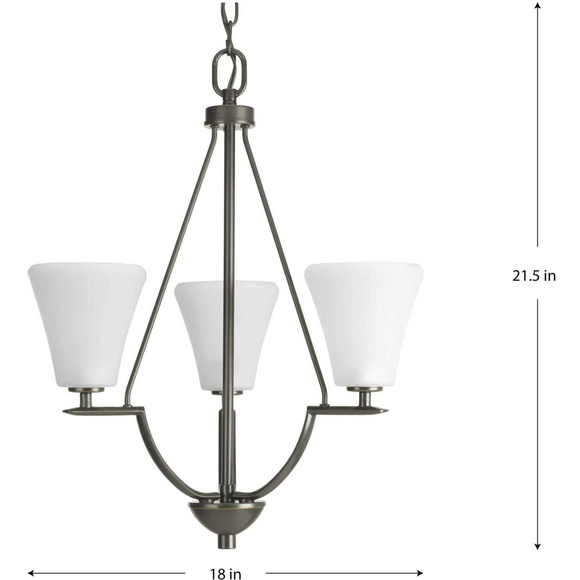 Bravo 3 Light 18 inch Antique Bronze Foyer Chandelier Ceiling Light