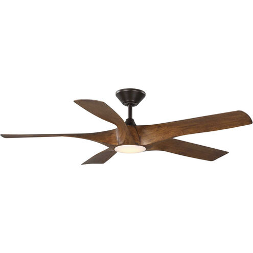 Vernal 60 inch Koa Woodgrain with Woodgrain Blades Outdoor Smart Ceiling Fan, Progress LED