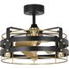 Sewell 24 inch Matte Black with Brushed Brass Blades Ceiling Fan