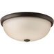Random 3 Light 17 inch Antique Bronze Flush Mount Ceiling Light