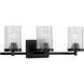 Fawcett 3 Light 22.13 inch Matte Black Bath Vanity Wall Light