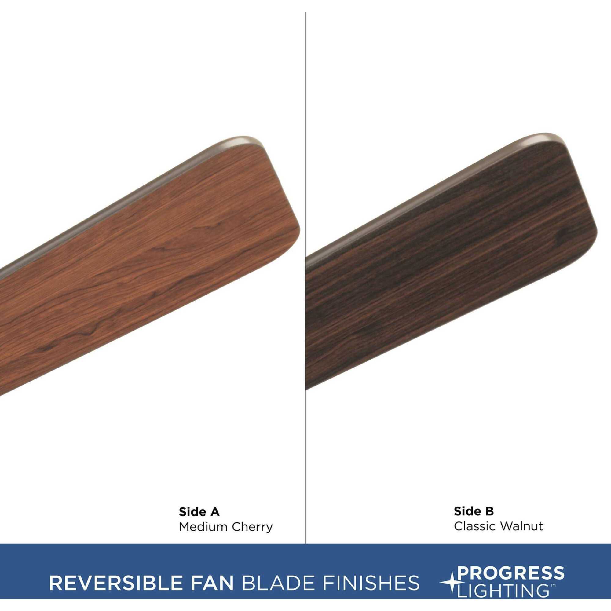 Trevina II 52 inch Antique Bronze with Medium Cherry/Classic Walnut Blades Ceiling Fan, Progress LED