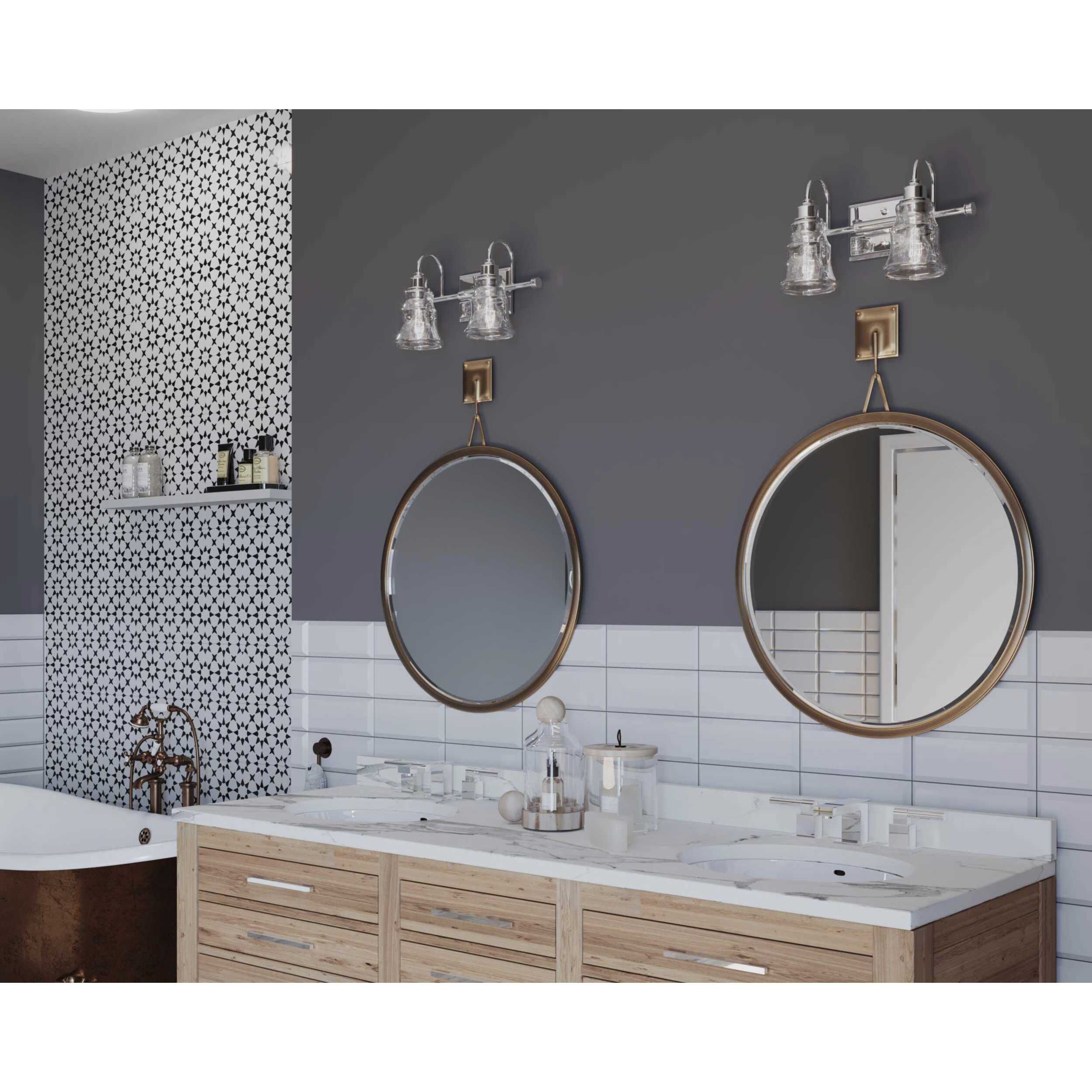 Litchfield 2 Light 15 inch Polished Chrome Bath Vanity Wall Light