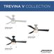 Trevina V 52 inch Painted Nickel with Silver/Matte Black Blades Ceiling Fan