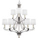 Nealy 9 Light 36 inch Brushed Nickel Chandelier Ceiling Light