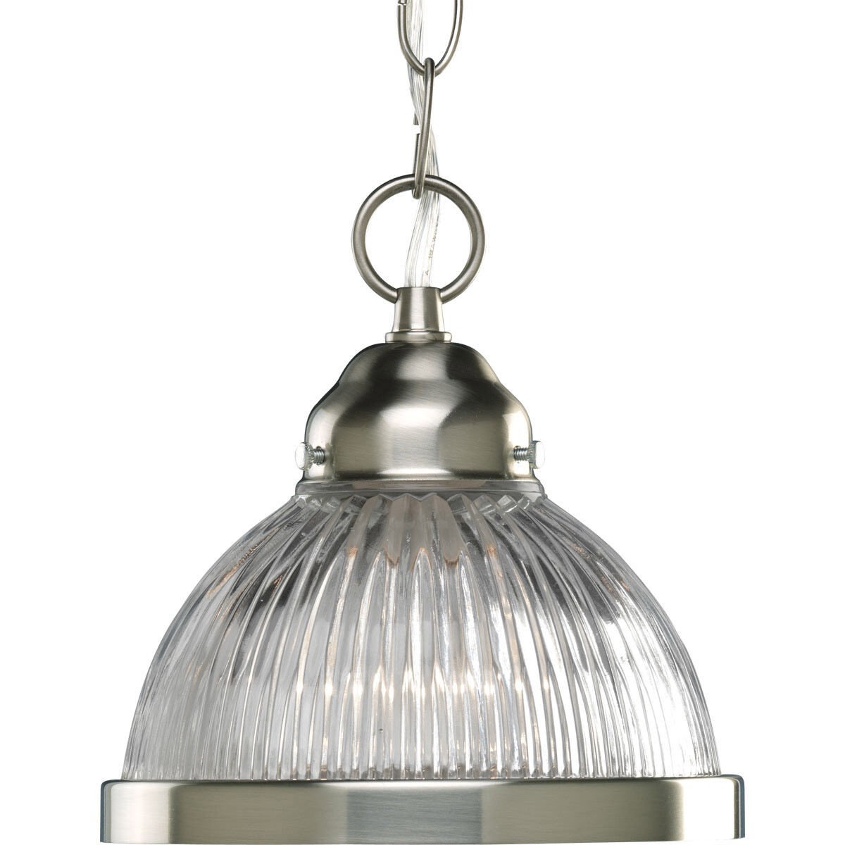 Prismatic Glass 1 Light 6.75 inch Brushed Nickel Mini-Pendant Ceiling Light