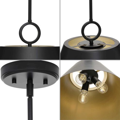 Parkhurst 3 Light 18 inch Matte Black Pendant Ceiling Light
