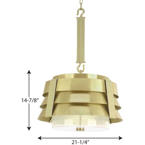 Point Dume™ Sandbar 3 Light 21 inch Brushed Brass Pendant Ceiling Light, Jeffrey Alan Marks, Design Series