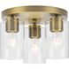 Cofield 3 Light 12 inch Vintage Brass Flushmount Ceiling Light