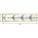 Pearl LED LED 24 inch Satin Brass Bath Vanity Wall Light, Progress LED