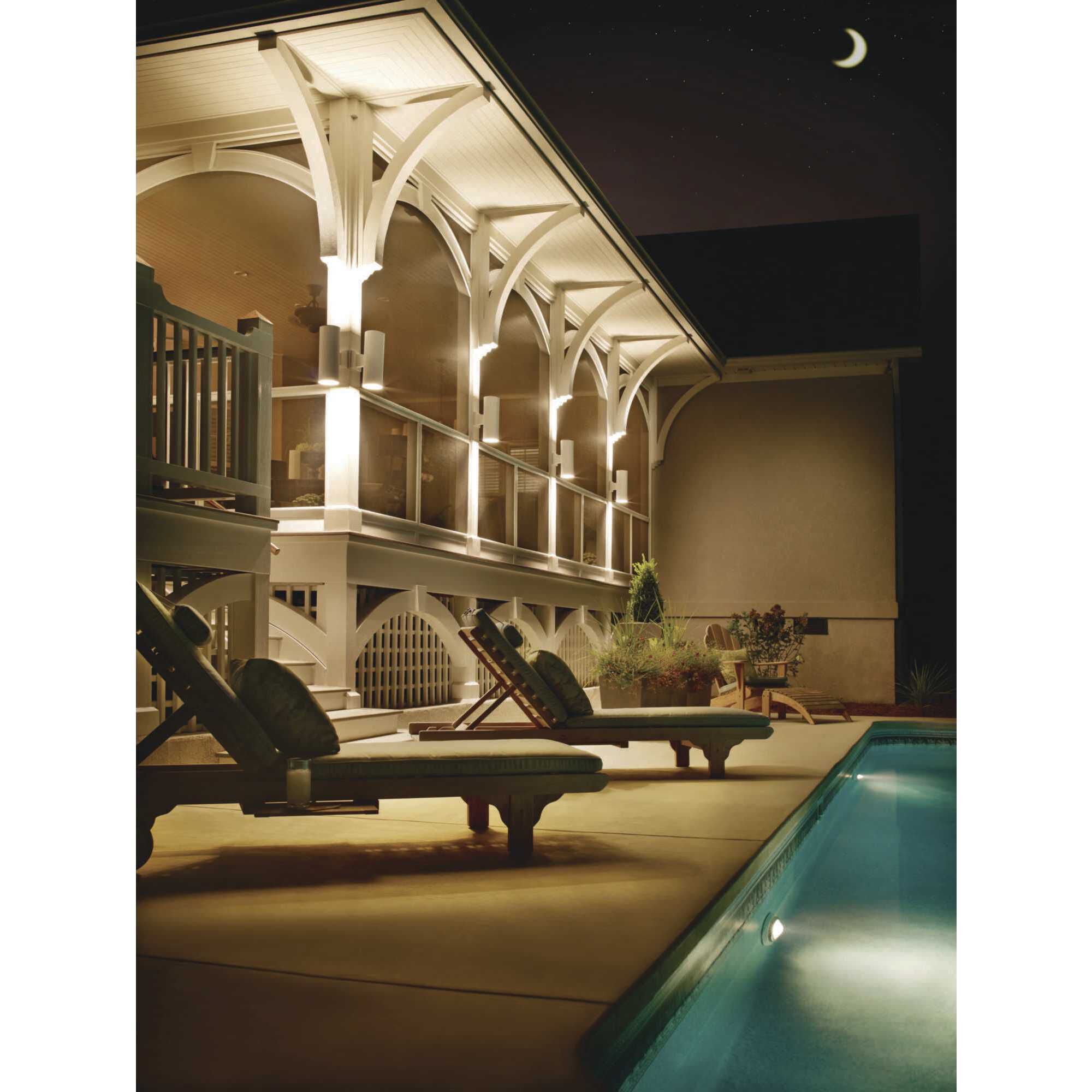 Cylinder Outdoor Wall Mount Up/Down Cylinder in White