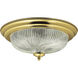 Clear Swirled Glass 2 Light 13 inch Polished Brass Close-to-Ceiling Ceiling Light