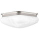 LED Square Glass FM LED 10 inch Brushed Nickel Flush Mount Ceiling Light, Progress LED