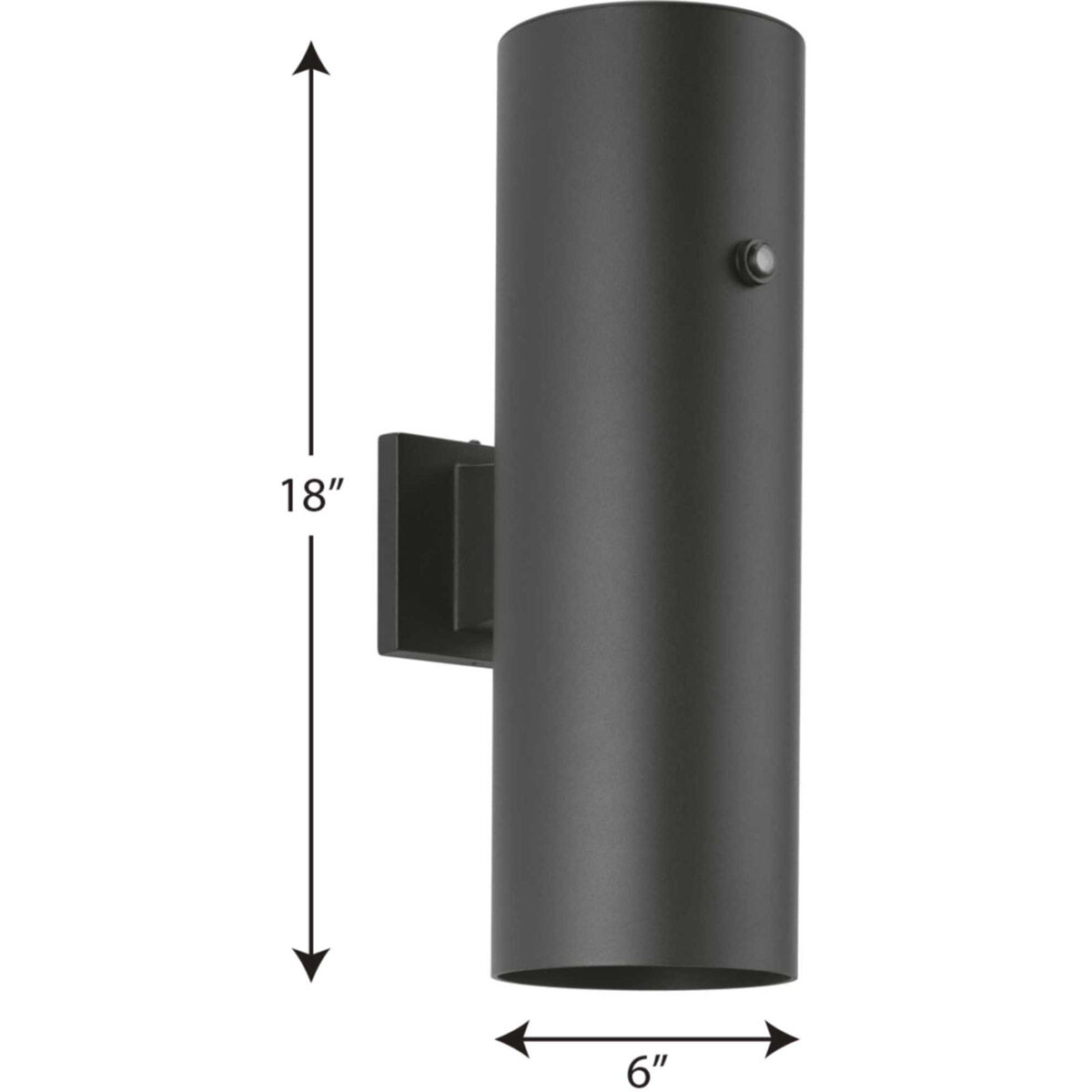 CYL RNDS Outdoor Wall Lantern in Black, Progress LED