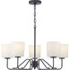 Tobin 5 Light 28 inch Matte Black Chandelier Ceiling Light