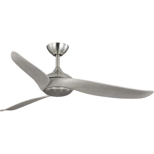Conte 52 inch Brushed Nickel with Grey Weathered Wood Blades Outdoor Ceiling Fan