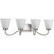 Keats 4 Light 29.38 inch Brushed Nickel Bath Vanity Wall Light