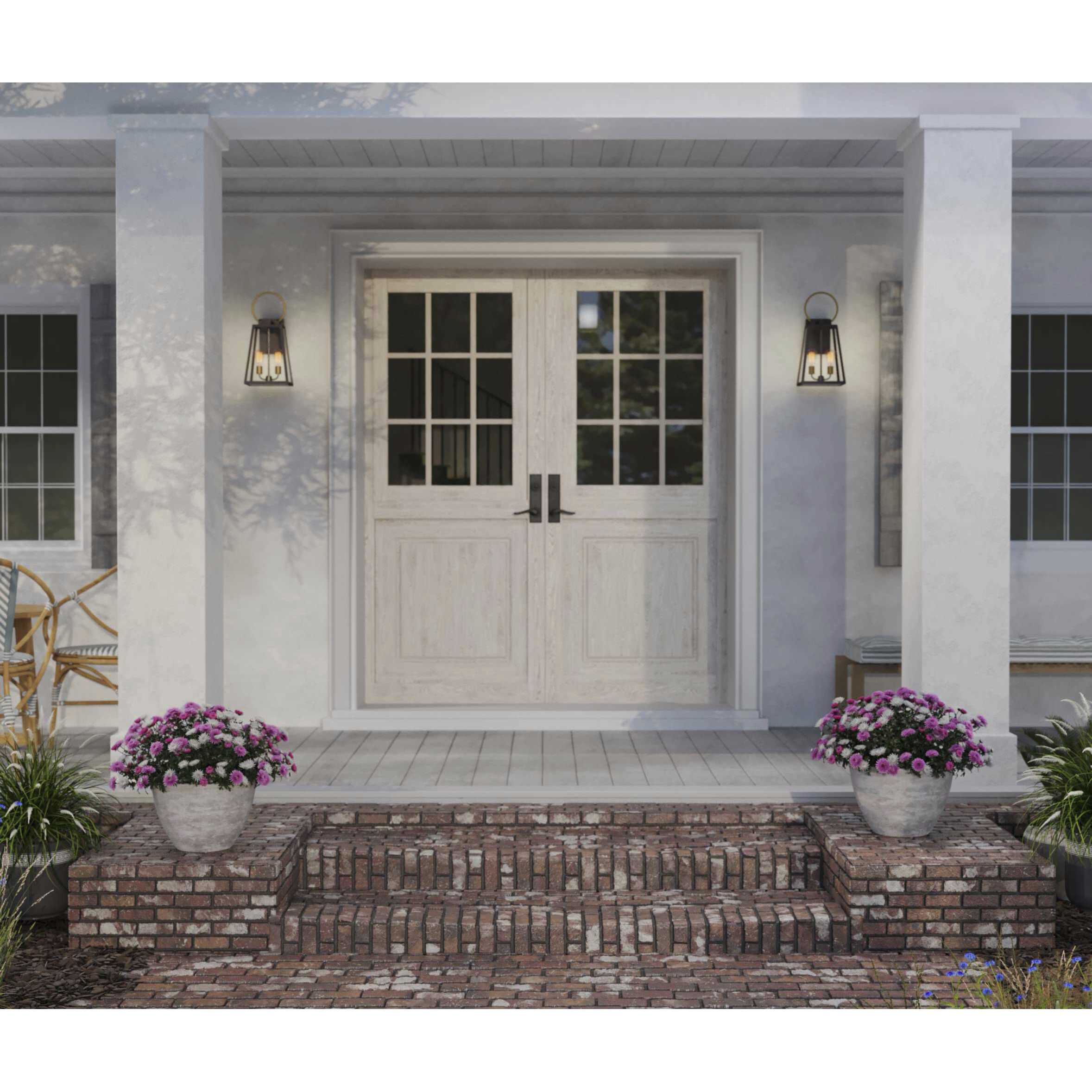 Barnett 2 Light 24 inch Antique Bronze Outdoor Wall Lantern, Large