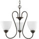 Heart 3 Light 21.69 inch Antique Bronze Chandelier Ceiling Light