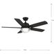 Tompkins 52 inch Matte Black with Matte Black/Toasted Oak Blades Ceiling Fan, Progress LED