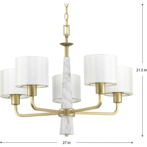 Palacio 5 Light 27 inch Vintage Gold Chandelier Ceiling Light, Design Series