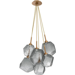 Gem LED 18 inch Novel Brass Chandelier Ceiling Light in Smoke, 2700K LED, Cluster