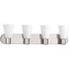 Logic 4 Light 30 inch Brushed Nickel Bath Vanity Wall Light, Design Series