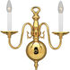 Americana 2 Light 14 inch Polished Brass Wall Bracket Wall Light