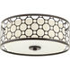 Mingle LED 14 inch Antique Bronze Flush Mount Ceiling Light, Summer Linen, Etched Parchment Glass